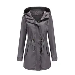BLWOENS - Abrigo con cuello alto para mujer -Gris.
