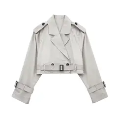 BLWOENS - Chaqueta corta para mujer -Gris