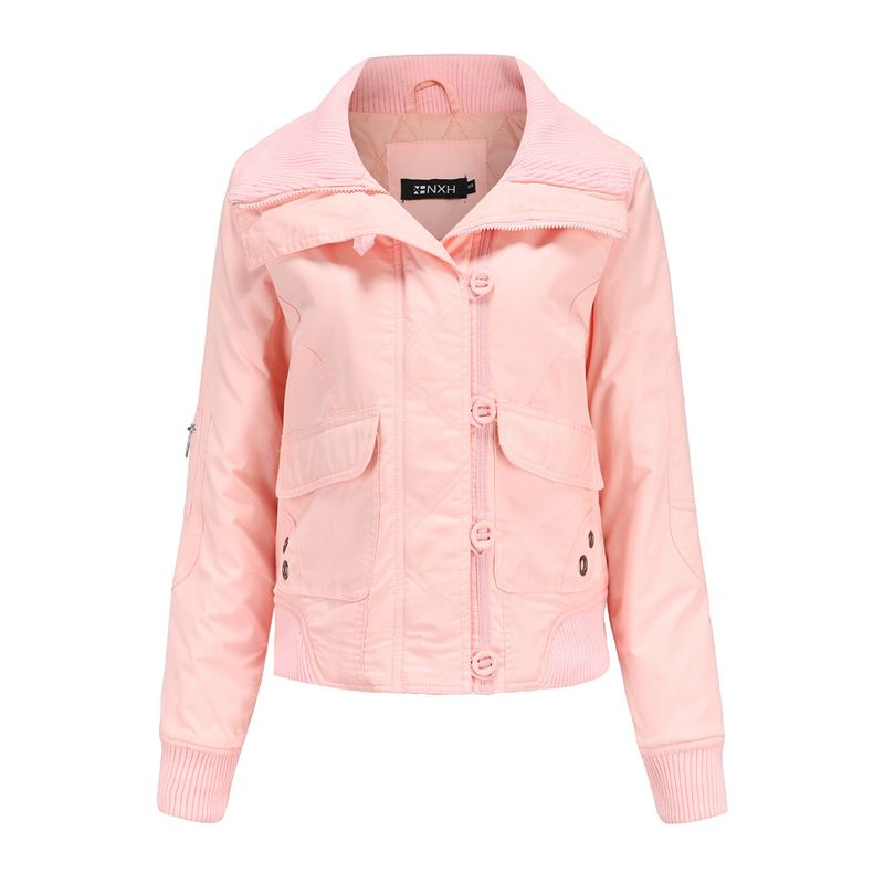 BLWOENS - Chaqueta con cuello alto para mujer -Rosado