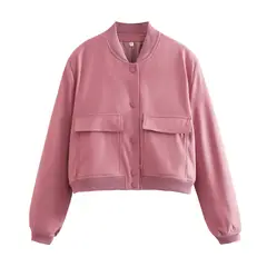 BLWOENS - Chaqueta cort sin gorro para mujer -Rosado