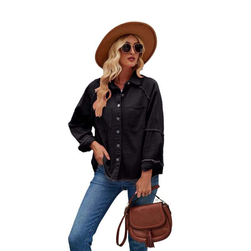 BLWOENS - Chaqueta con bolsillos y botones para mujer - Negro.