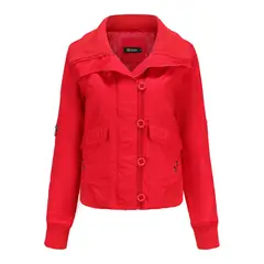 BLWOENS - Chaqueta con cuello alto para mujer -Rojo