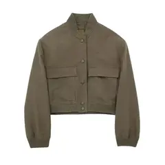 BLWOENS - Chaqueta oversize con diseño para mujer-Verde