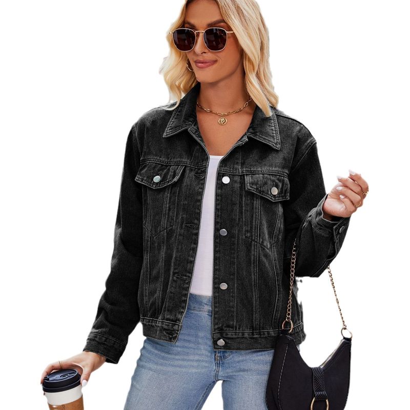 BLWOENS - Chaqueta mezclilla para mujer - Negro