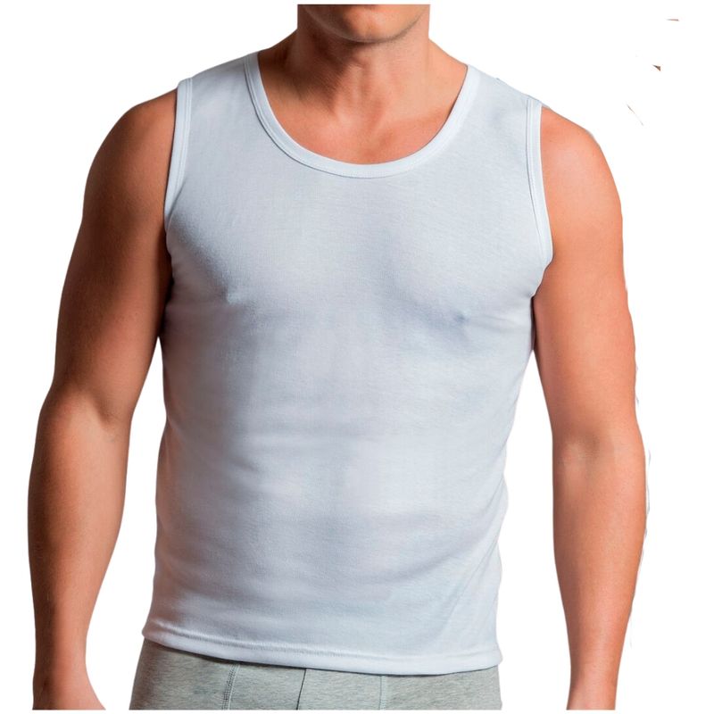 MPROPIA - Camiseta Sin Manga Algodón Negra Gris Blanco Adulto 045