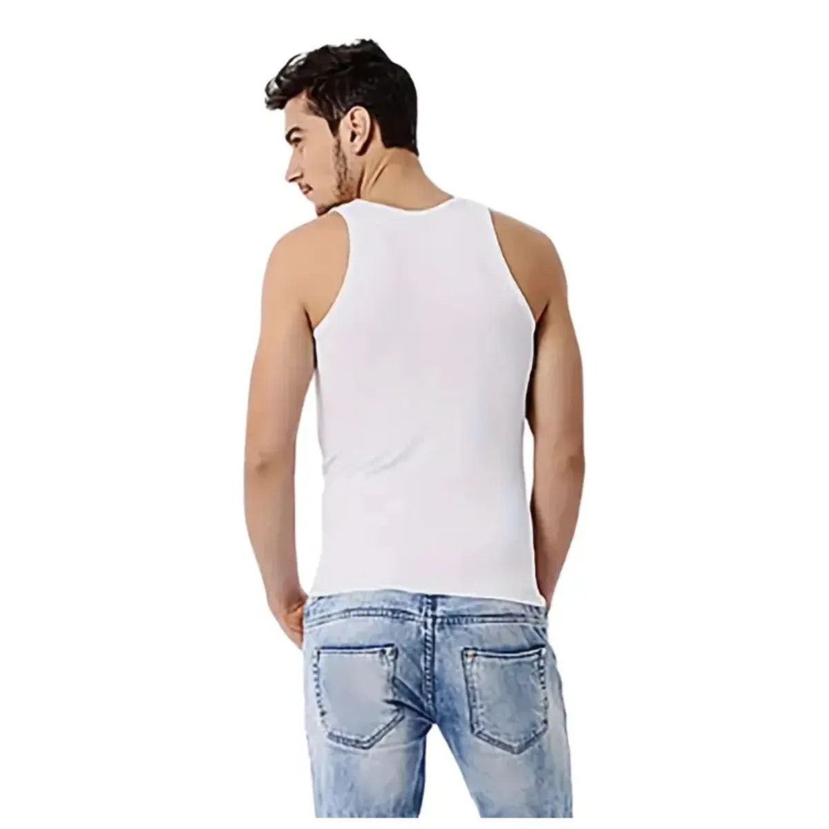LOOK SHOP - Camiseta Sin Manga Algodón Negra Gris Blanco Adulto 045
