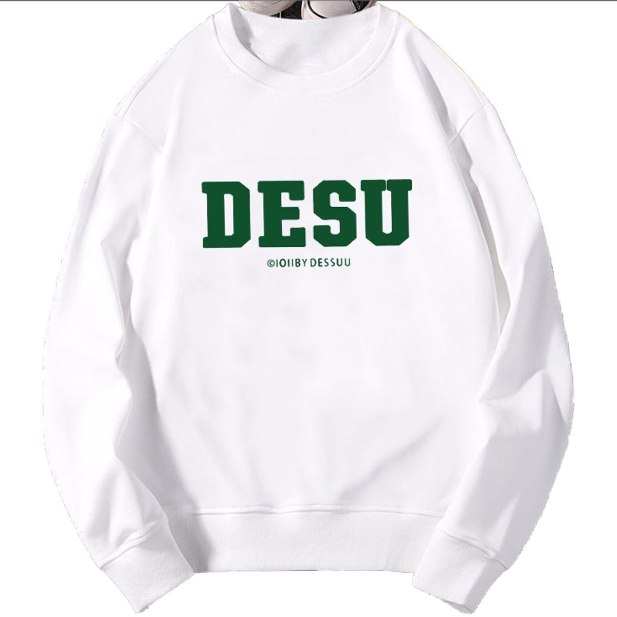 BLWOENS - Polerón sin gorro liso unisex con estampado- Blanco