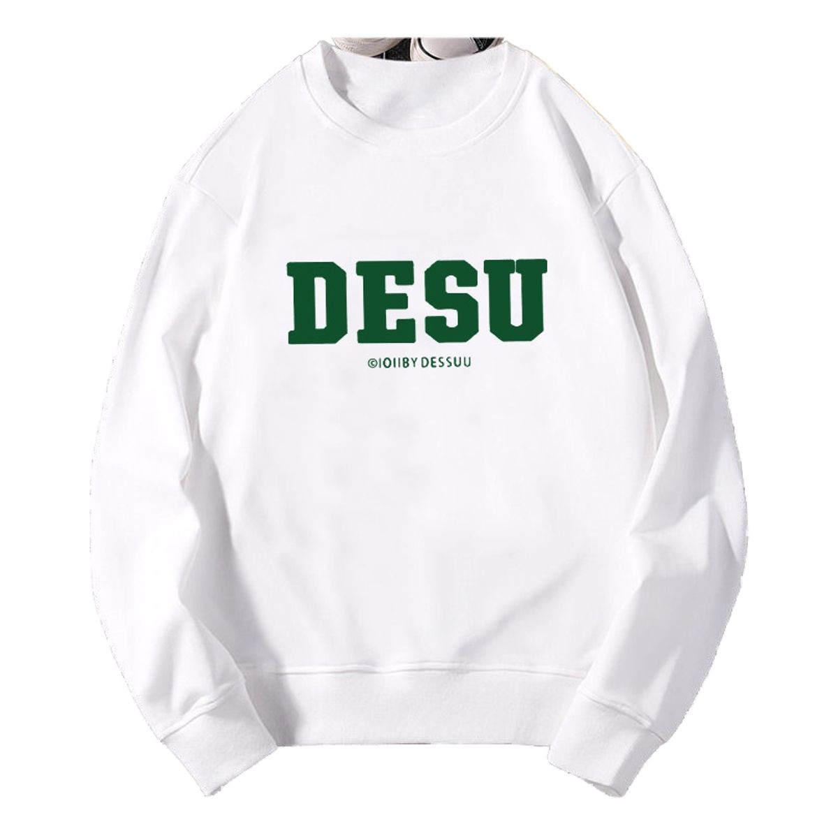 BLWOENS - Polerón sin gorro liso unisex con estampado- Blanco