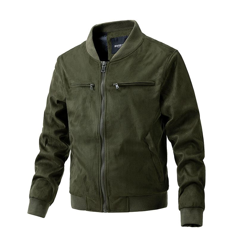 BLWOENS - Chaqueta con cierre para hombres -Verde