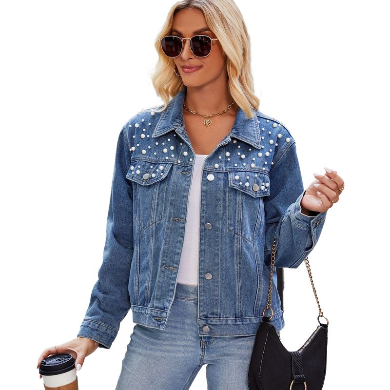 BLWOENS - Chaqueta mezclilla con accesorios para mujer - Azul