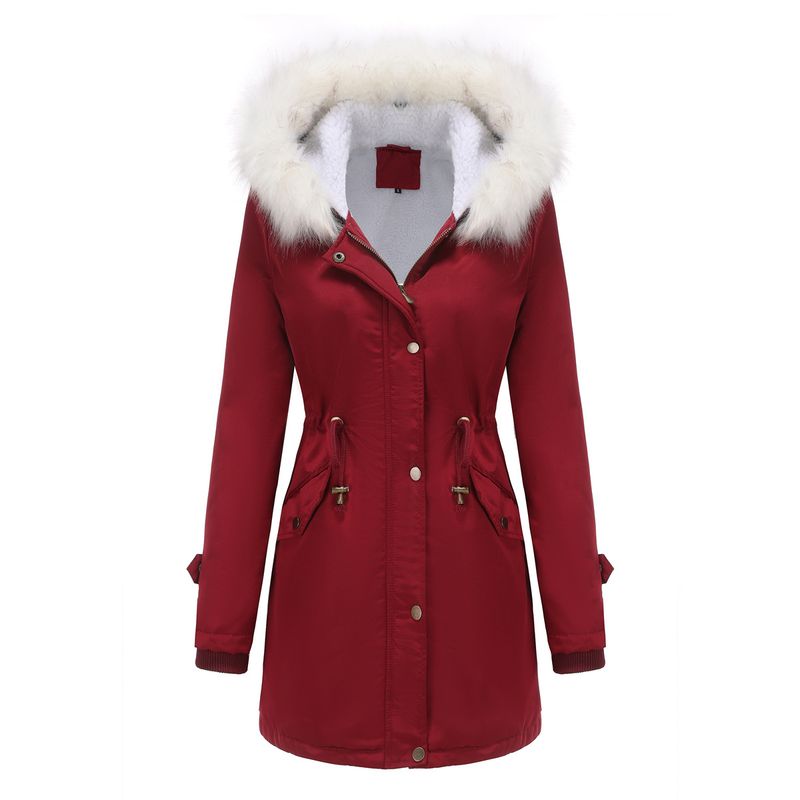 BLWOENS - Chaqueta térmica con capucha para mujeres-Rojo.