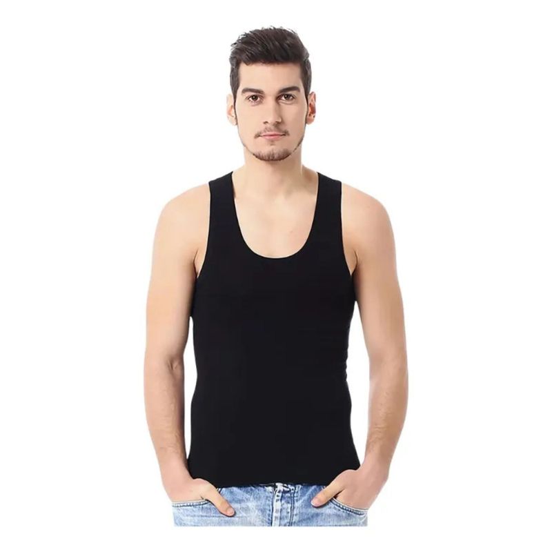 MPROPIA - Camiseta Sin Manga Algodón Negra Gris Blanco Adulto 045