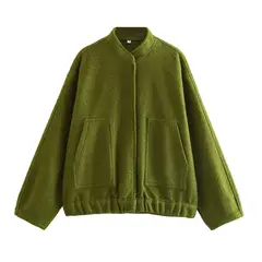 BLWOENS - Chaqueta sin gorro oversize para mujer -Verde