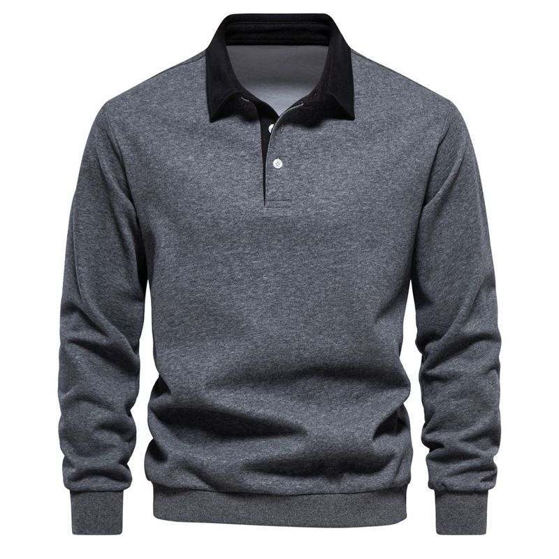 BLWOENS - Polerón cerrado con botones corto para Hombre - Gris