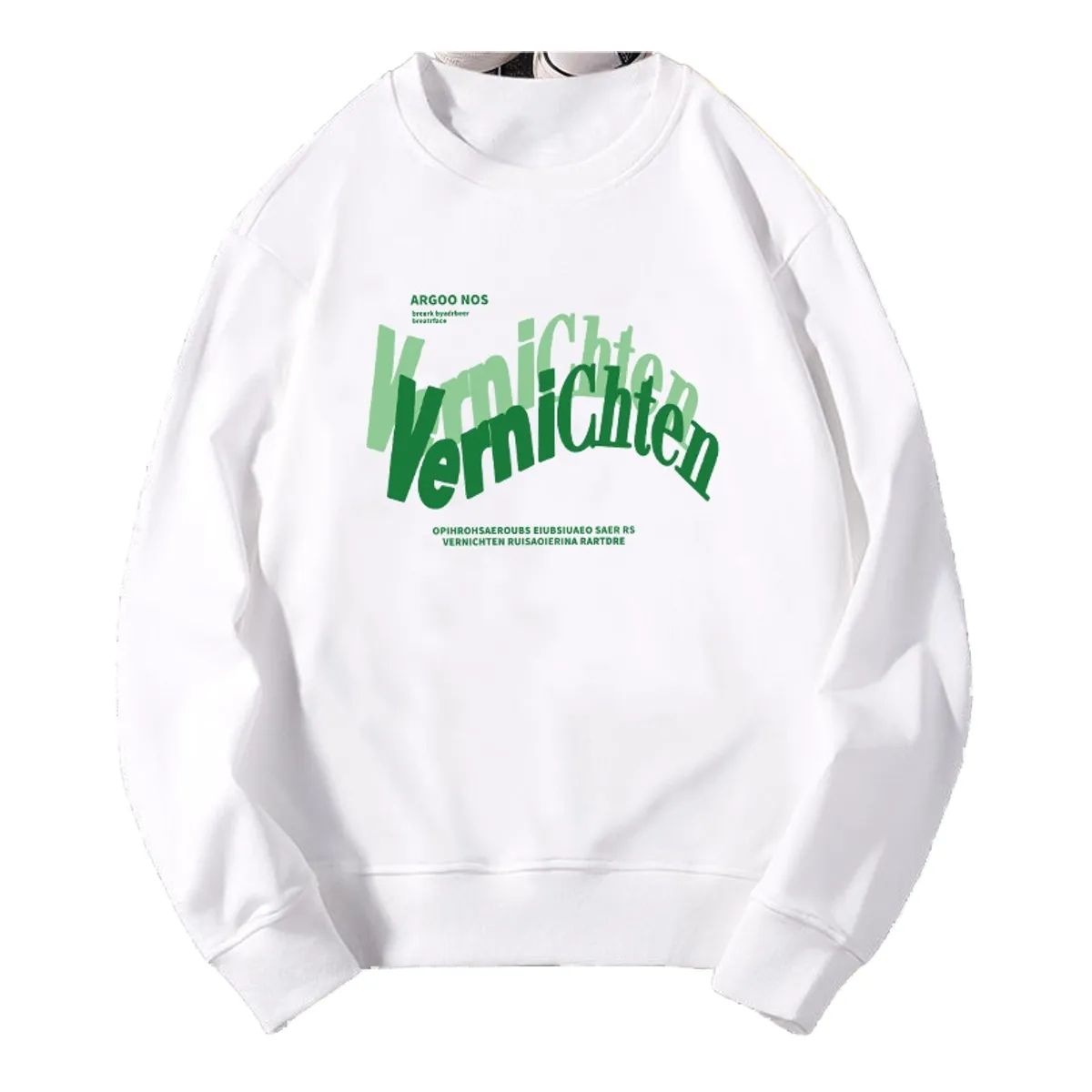 BLWOENS - Polerón sin gorro liso unisex con estampado- Blanco