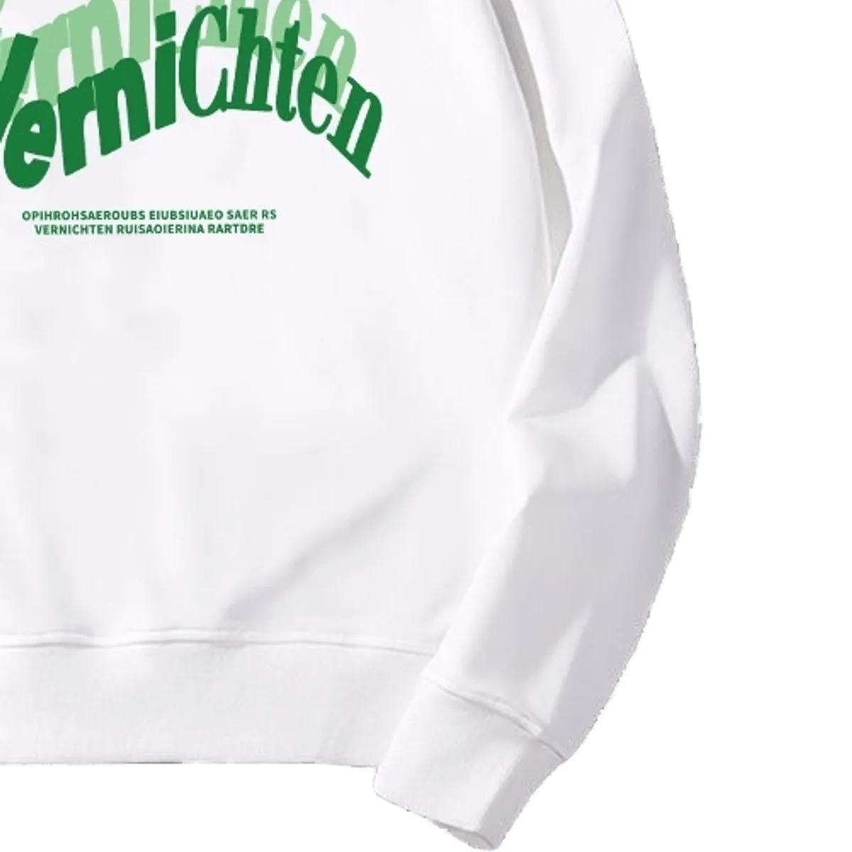 BLWOENS - Polerón sin gorro liso unisex con estampado- Blanco