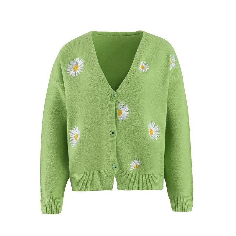 BLWOENS - Suéter con flores para mujer -Verde