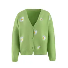 BLWOENS - Suéter con flores para mujer -Verde