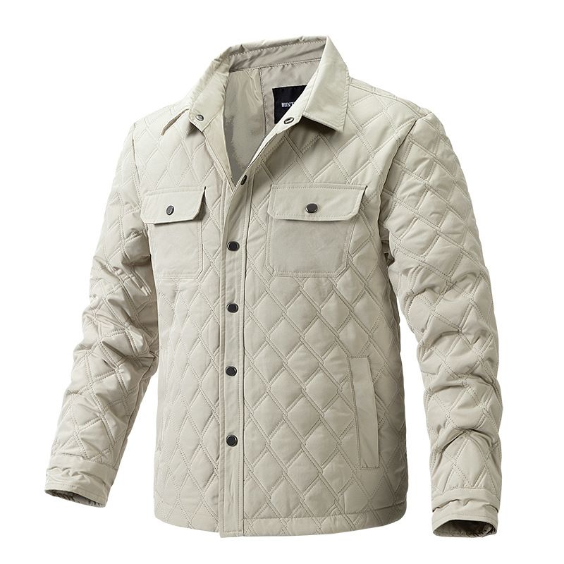BLWOENS - Chaqueta con cuello corto para hombres -Beige