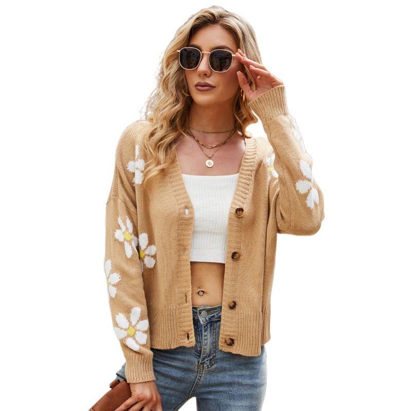 BLWOENS - Suéter con flores para mujer -Beige
