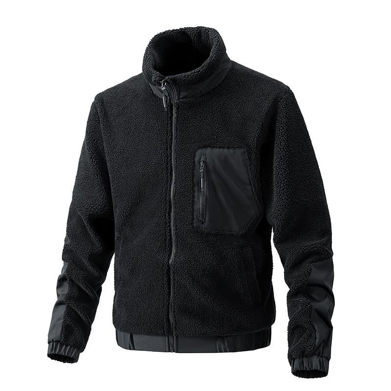 BLWOENS - Chaqueta con cuello alto para hombres -Negro
