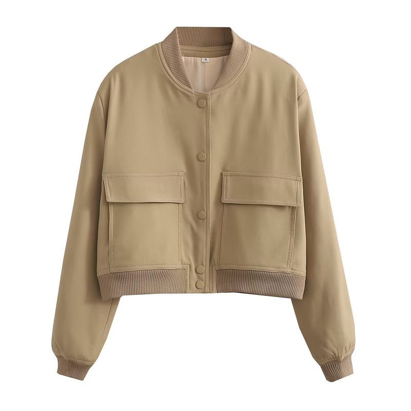 BLWOENS - Chaqueta cort sin gorro para mujer -Beige