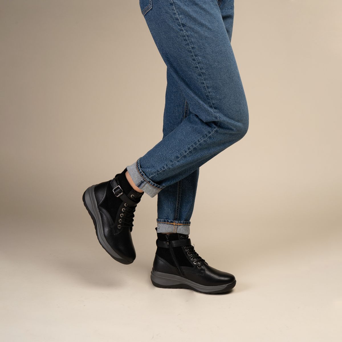 CHINITOWN - Botín Casual Mujer Negro Karissa Chinitown