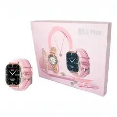 ANGELES DEL HOGAR - SMART WATCH RELOJ Y SET 7 EN 1 DE JOYERÍA A58 PLUS.