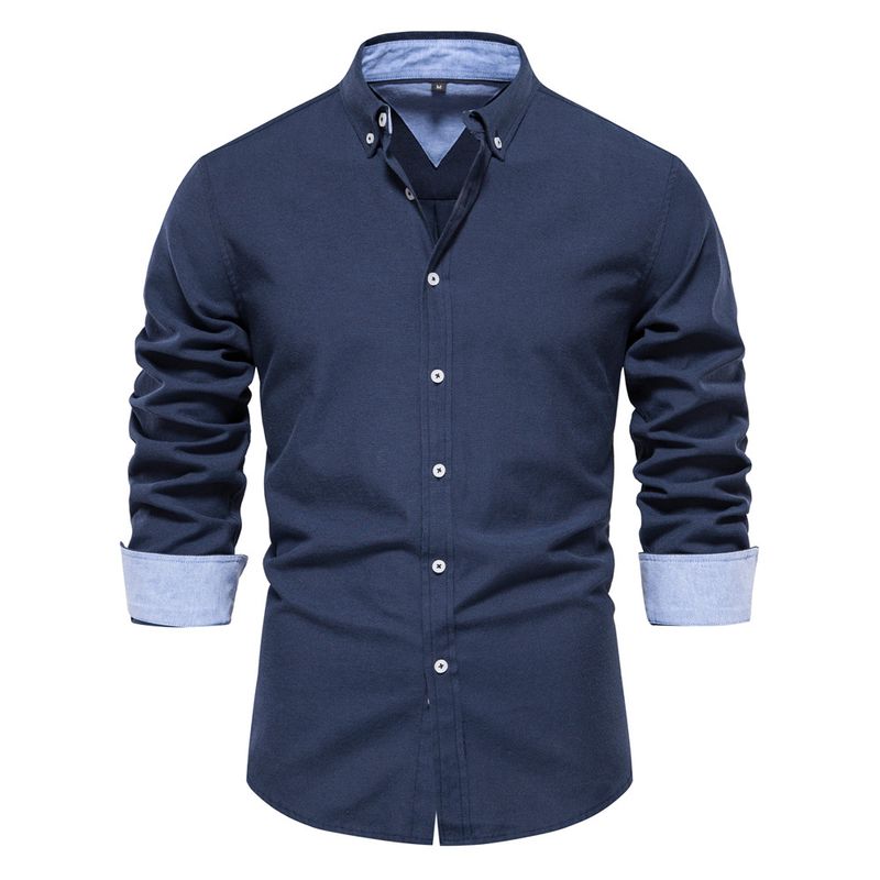 BLWOENS - Polerón con botones para Hombre - Azul Oscuro