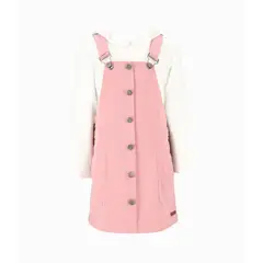 LIMONADA - Vestido niña de cotelé palo rosa