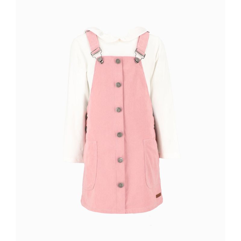 LIMONADA - Vestido niña de cotelé palo rosa Limonada