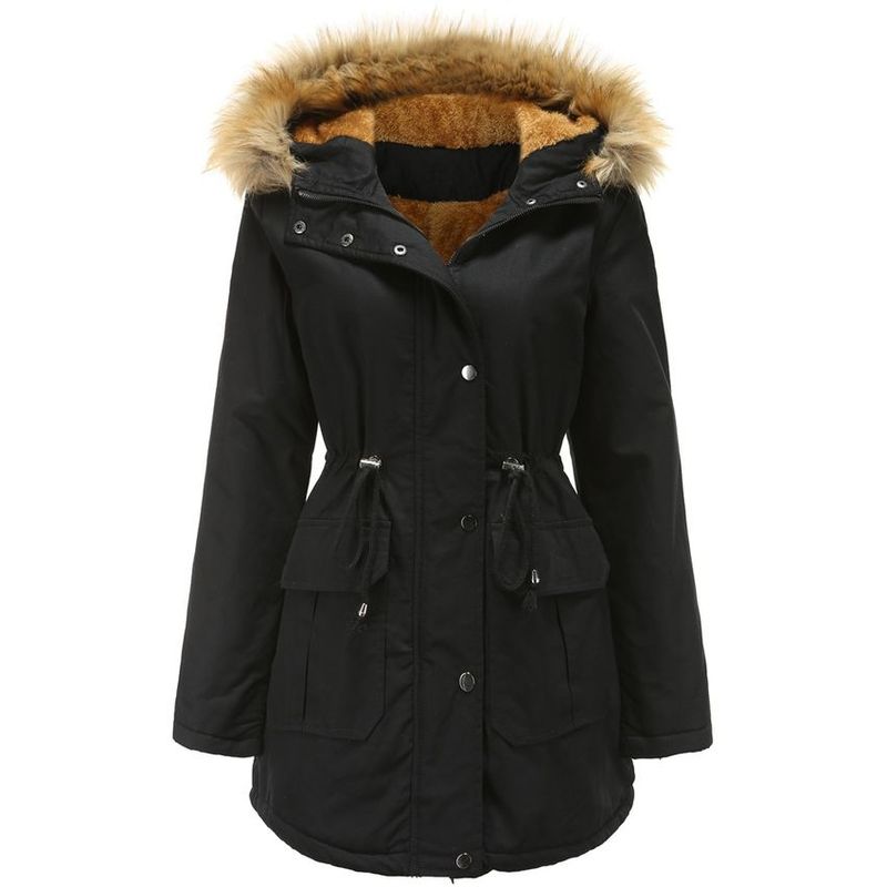 BLWOENS - Abrigo con capucha de Algodón para mujer - Negro