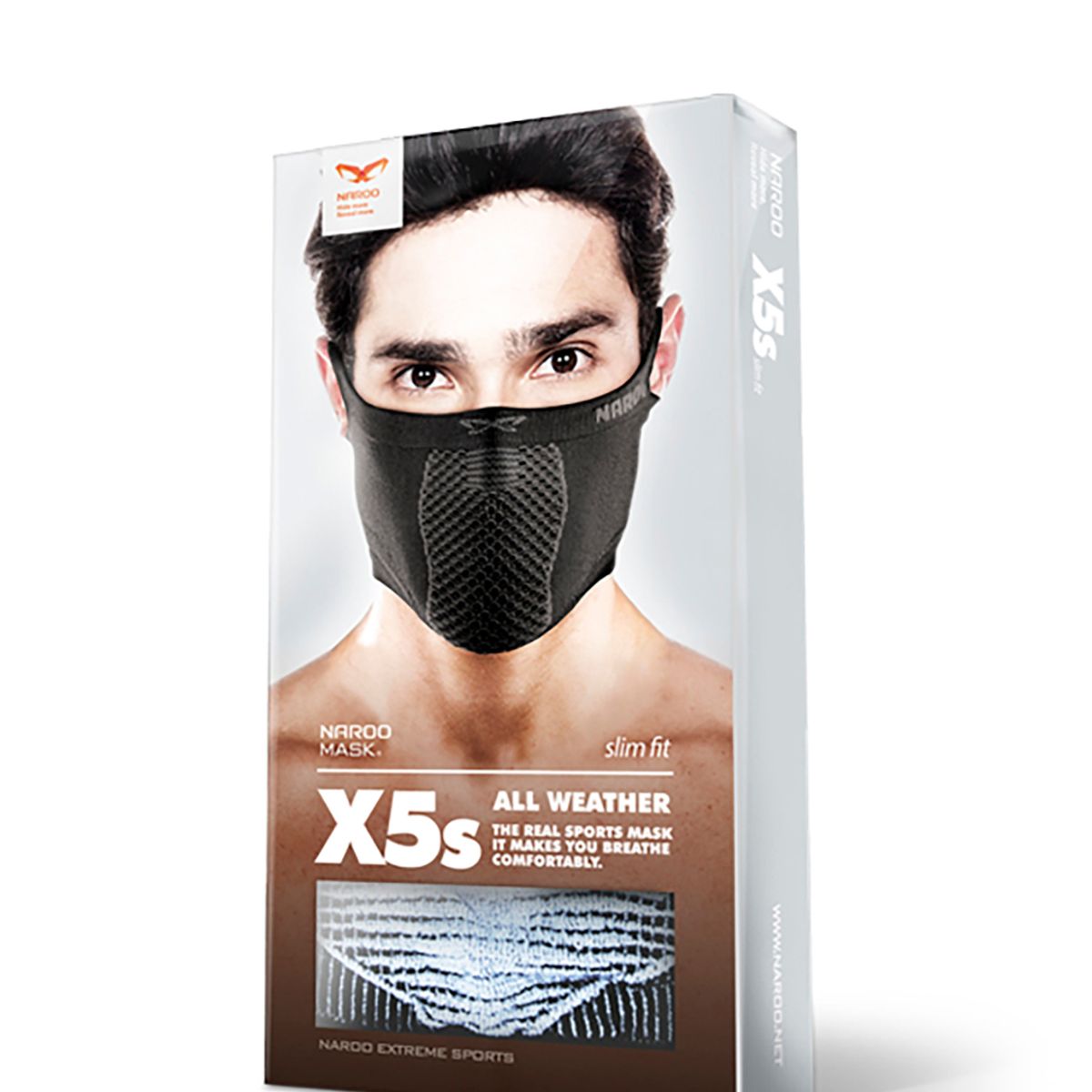 NAROO - Mascara Deportiva Slim-fit Sin Cuello Reversible X5s -blanco