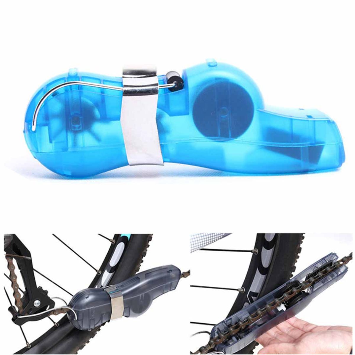 GENERICO - Limpiador De Cadena Portatil Azul Para Bicicleta