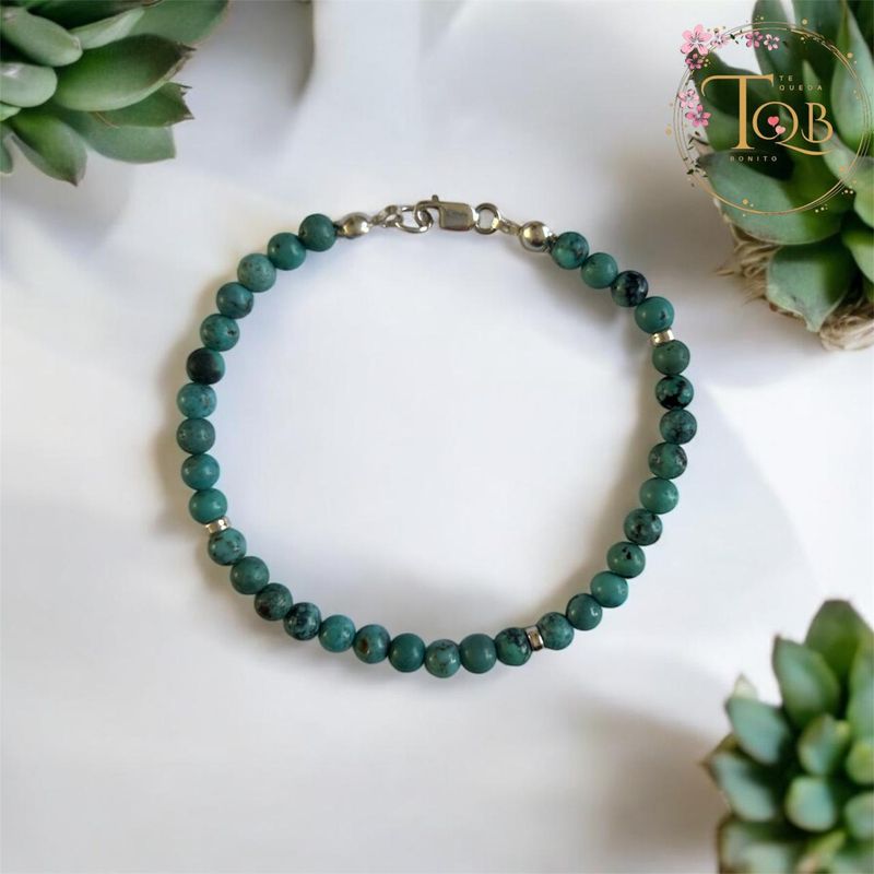GENERICO - Pulsera turquesa celeste plata 925