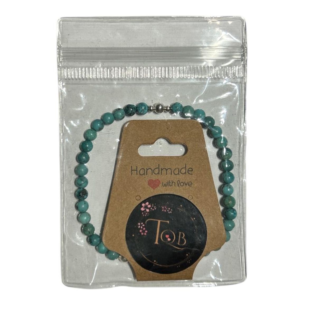 GENERICO - Pulsera turquesa celeste plata 925