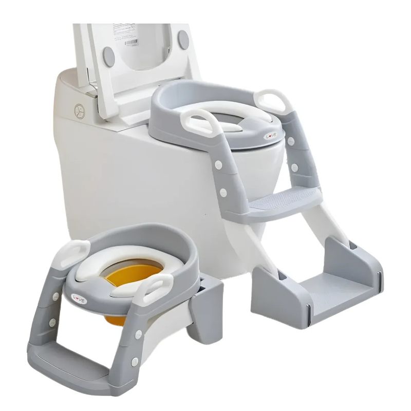 GENERICO - Pelela Asiento Adaptador Escalera Inodoro Wc 3 En1 Gris