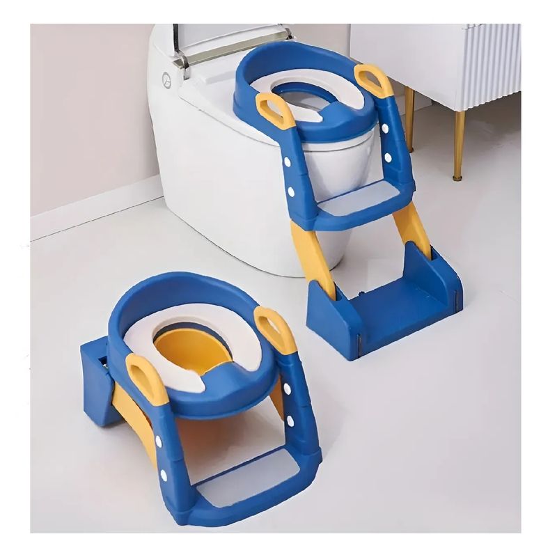 GENERICO - Pelela Asiento Adaptador Escalera Inodoro Wc 3 En1 Azul