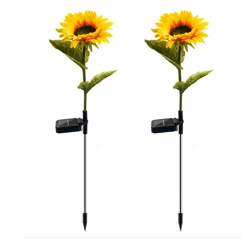 GENERICO - Girasoles Solares - Luz Cálida 2 Un. Altura 67 cm IP44