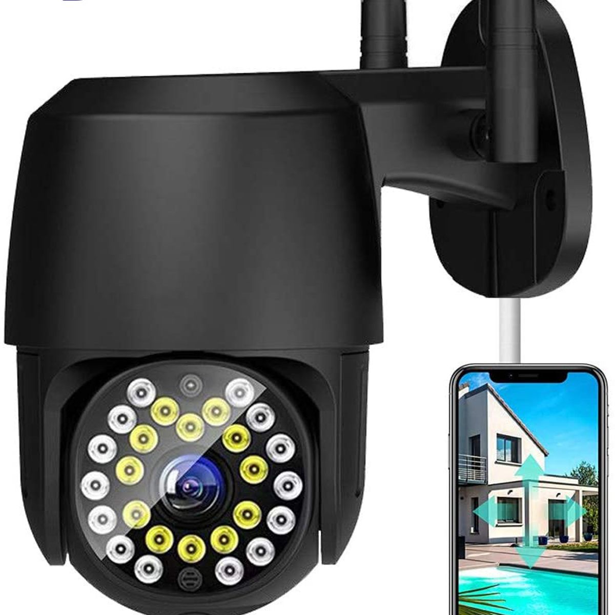 PUREPOWER - Cámara de seguridad para exteriores WiFi 1080p