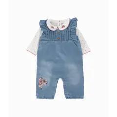 LIMONADA - Jardinera recién nacida con polera celeste