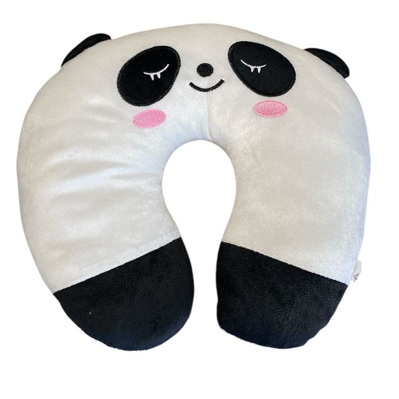 GENERICO - Cojin de cuello almohada de viajes para niños blanco panda.