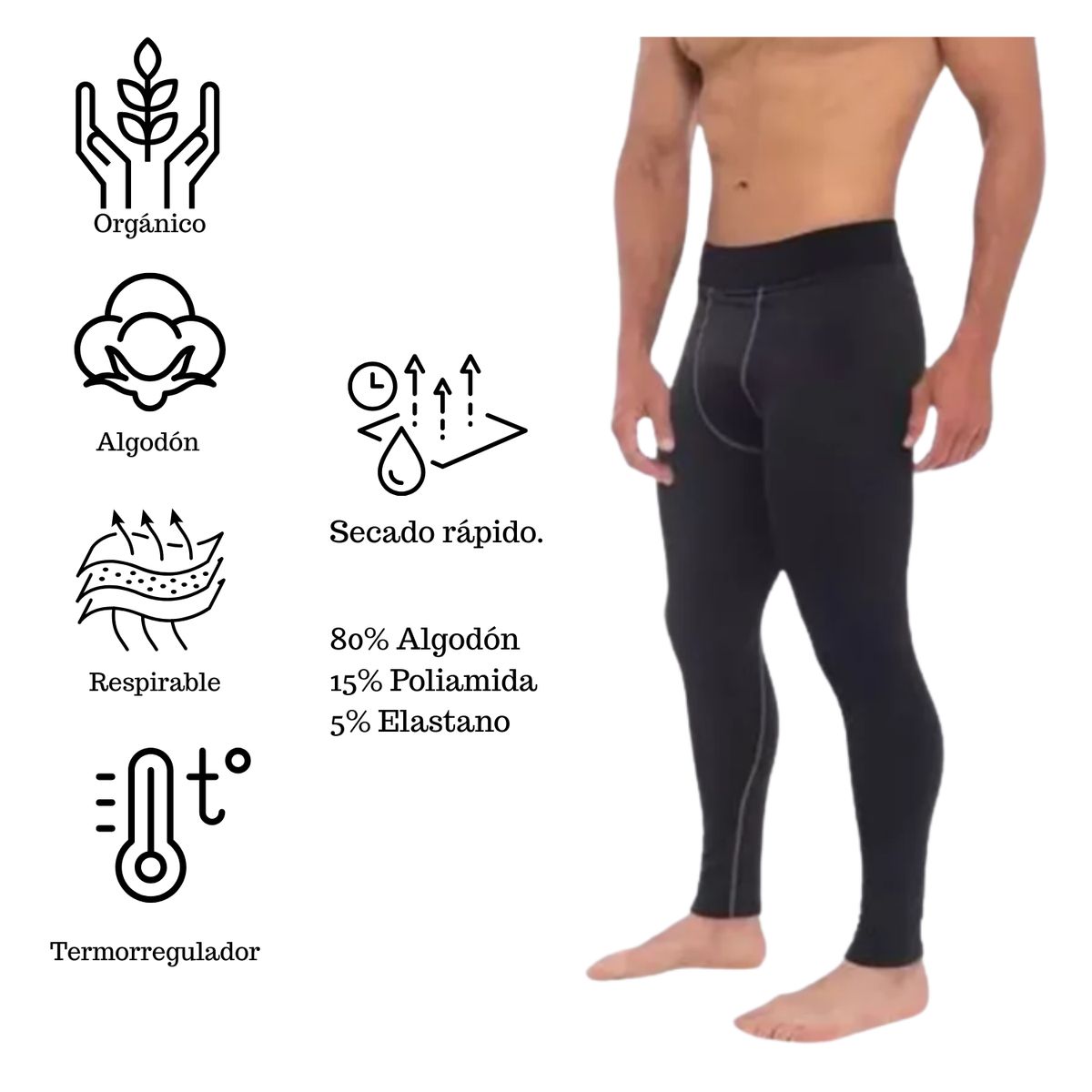 EKOL TACTICA MILITAR - Calza Polar Hombres Primera Capa Invierno