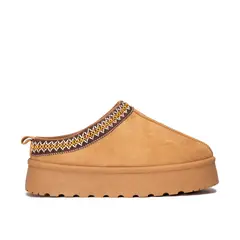 CHINITOWN - Pantufla Felpuda Mujer Camel Alisa