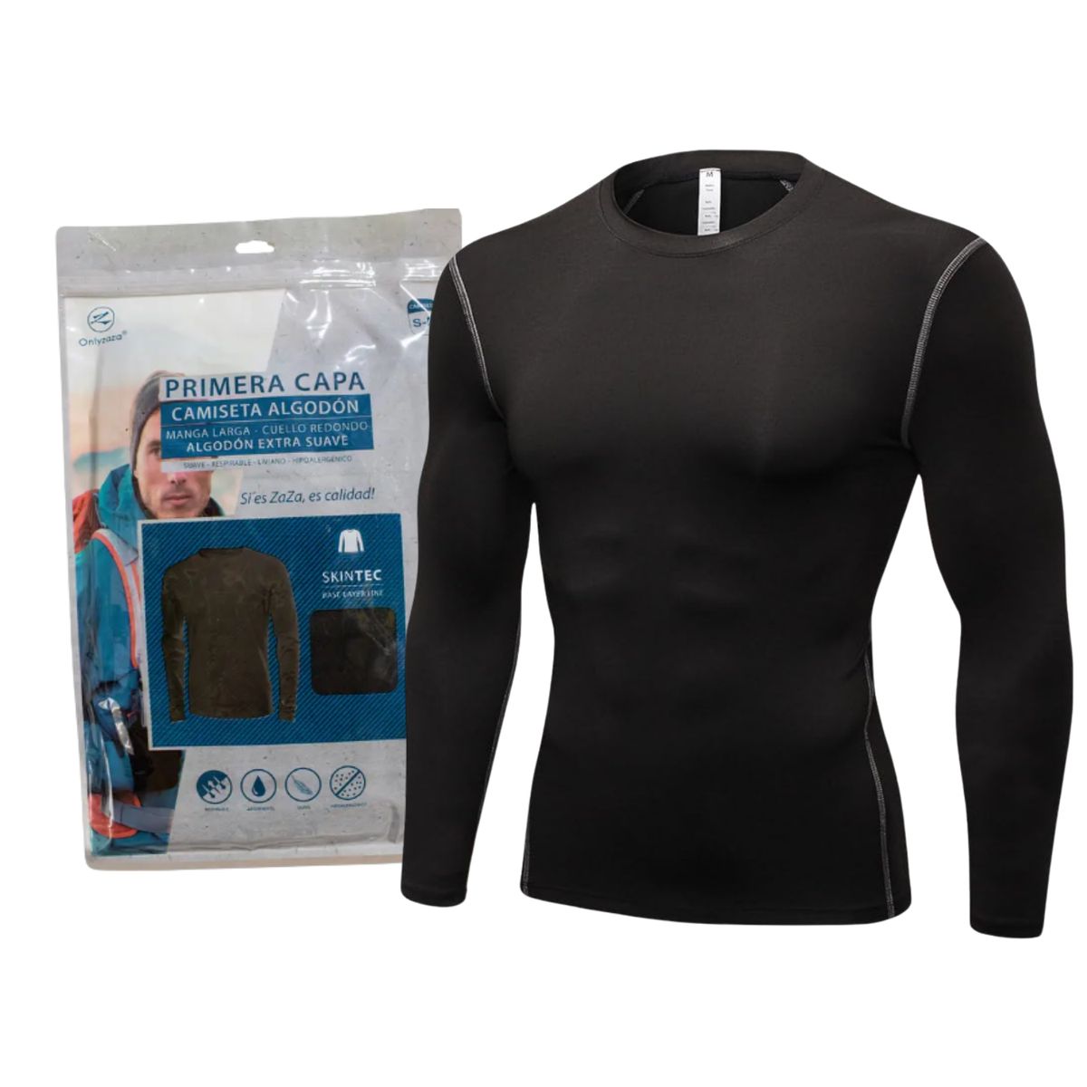 EKOL TACTICA MILITAR - Camiseta Primera Capa Algodón Hombre Invierno