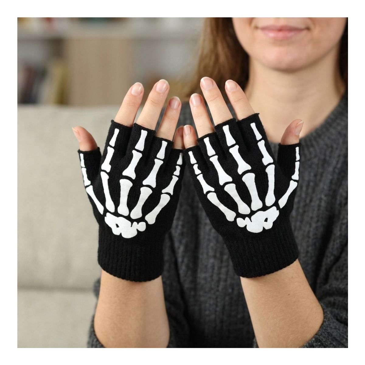 EKOL TACTICA MILITAR - Guantes Sin Dedos Tácticos Calavera - Bicicleta Moto Gym Unisex