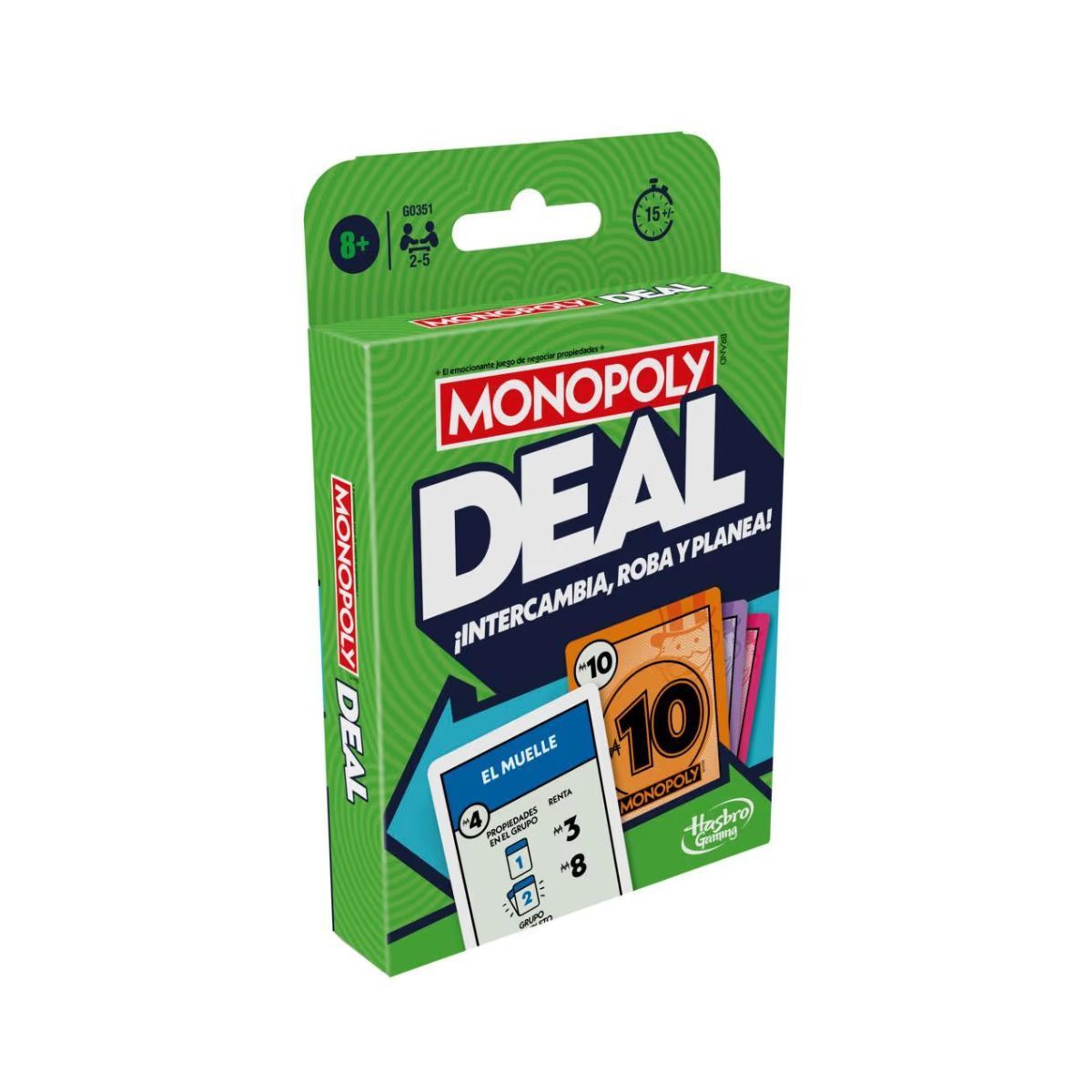 HASBRO - Juego de cartas GAMING Monopoly Deal estrategia y acción
