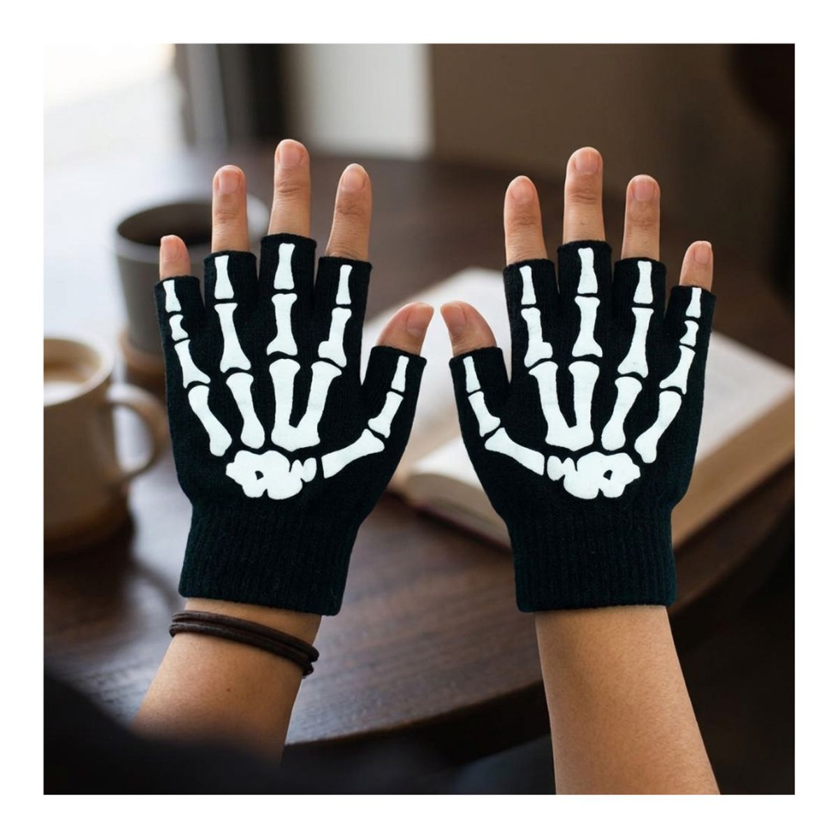 EKOL TACTICA MILITAR - Pack 12 Guantes Manga Calavera Hombre Mujer Sin Dedos Bicicleta Moto