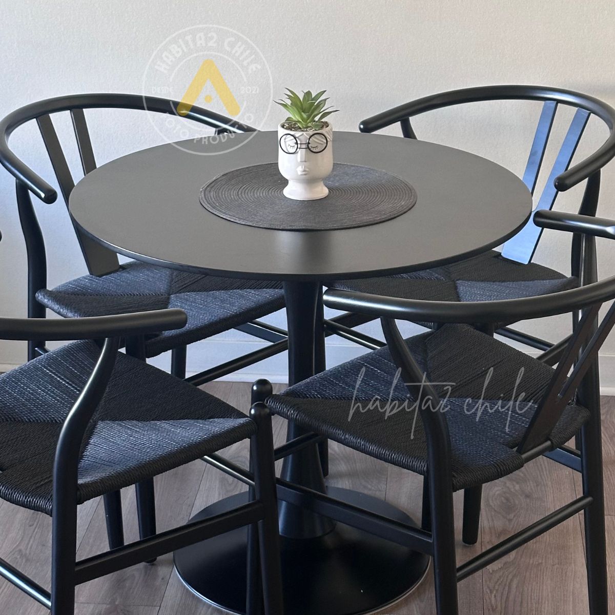 GENERICO - Comedor Black 100cm - 4 puestos…