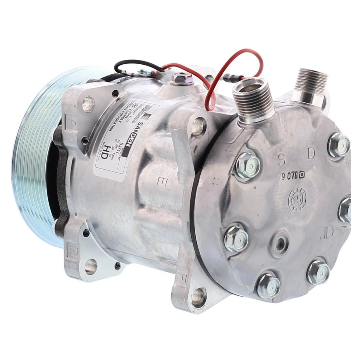 SANDEN - Compresor de Ac 7H15 8PK 12V 119MM TAPA JD OE 8103 SANDEN.